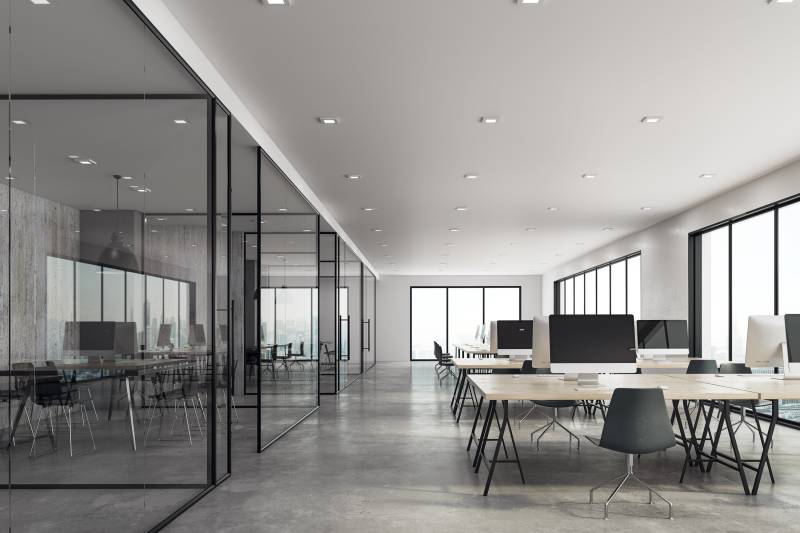 Agencement et rénovation complète de locaux professionnels à Champagne-au-Mont-d’Or, conception par architecte d’intérieur et réalisation tous corps d’état